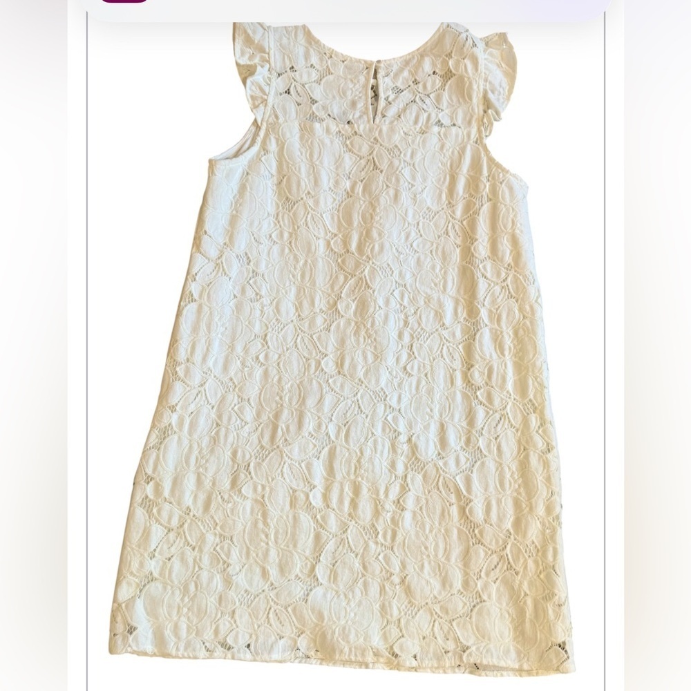 Monteau Ladies’ Elegant White Lace A-line Summer Dress Size L - Picture 2 of 10